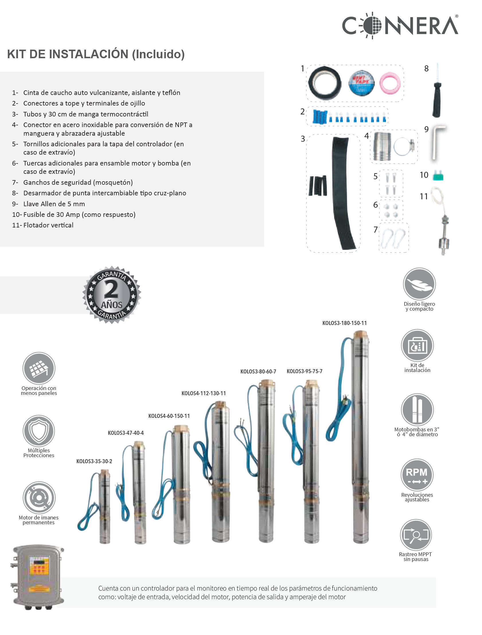 KIT Sistema De Bombeo Solar 300W Kolosal con paneles » ECO4SUN ☼ Soluciones  en Energía Renovable