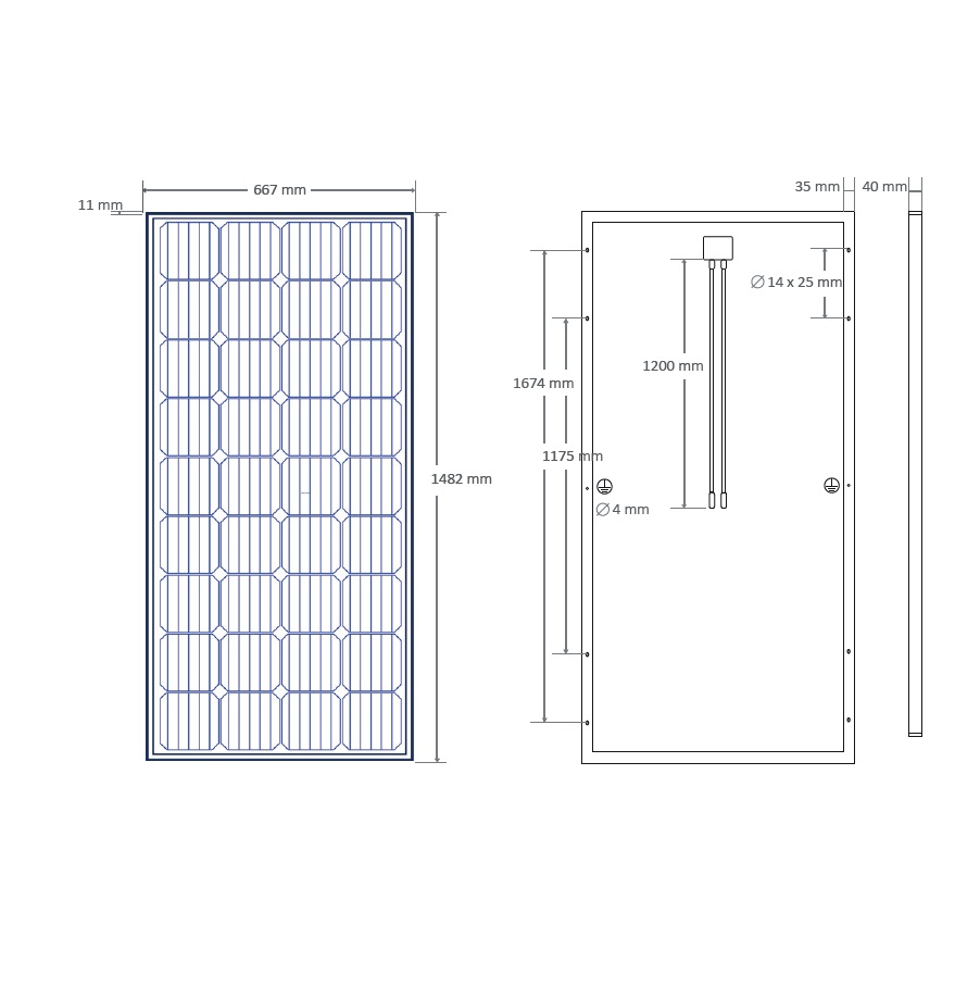 Panel Solar Monocristalino 200W 12V células PERC