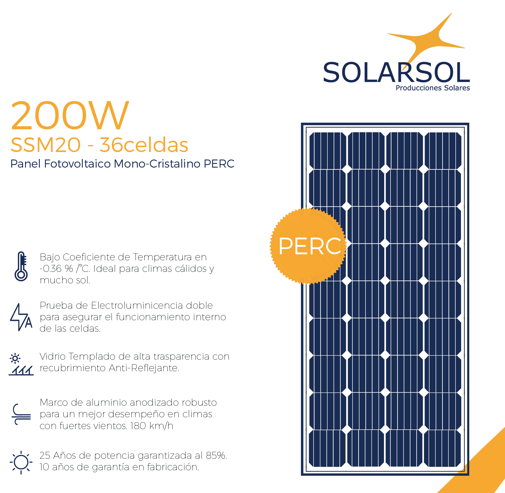 200w-solarsol panel solar 200w mono cristalino 36 celdas solarsol