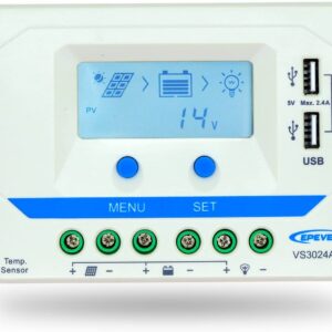 controlador de carga pwm 12v/24 30a epever vs3024au