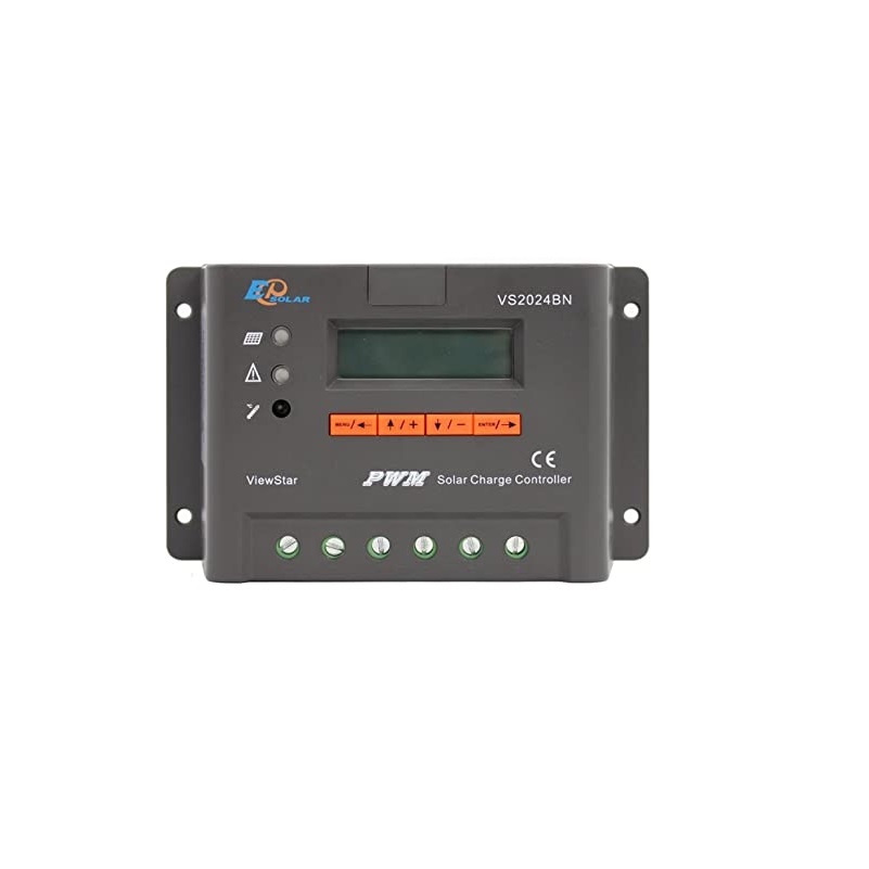 controlador solar pwm 12/24v 20a con display vs 2024 bn