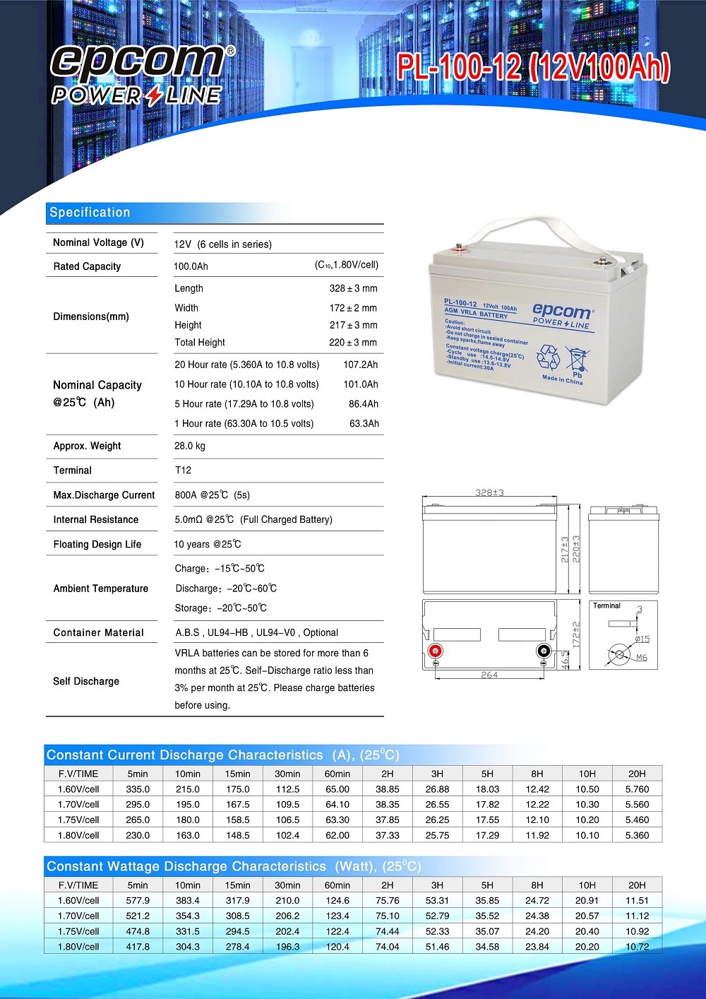 bat-epcom-12v100ah-ficha bateria agm 12v 100ah epcom powerline pl 100 12