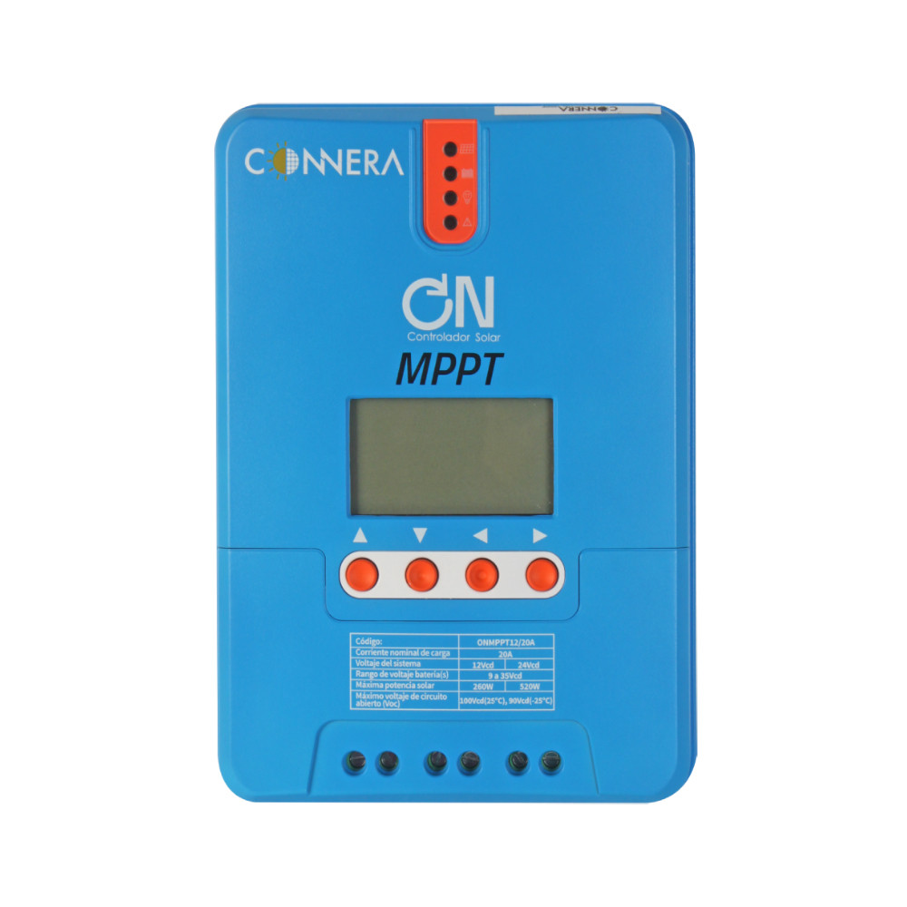 controlador solar mppt 12/24v 20a connera