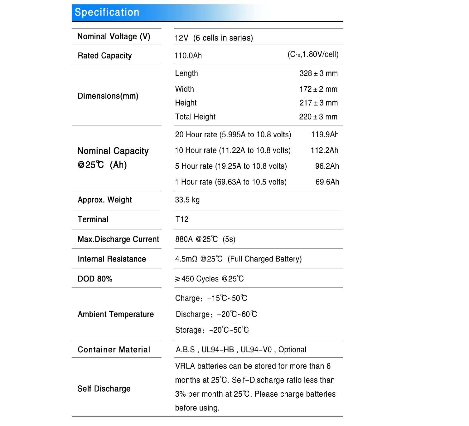 espec-110d-12 bateria agm 12v 110ah epcom powerline