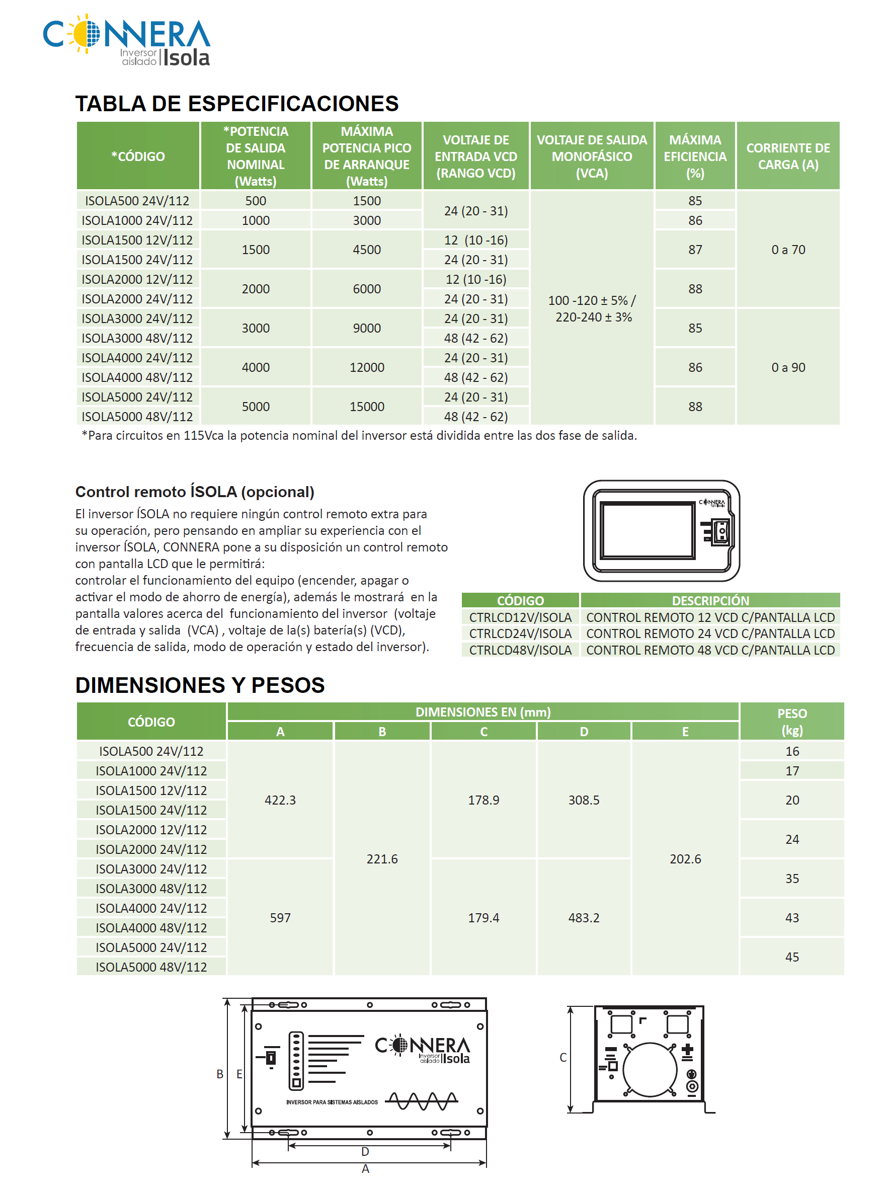 isola-espec-2 inversor isola1500 12vcd/110vca onda pura