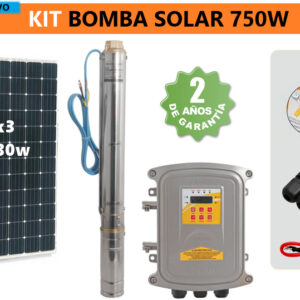 kit sistema de bombeo solar 750w kolosal con paneles