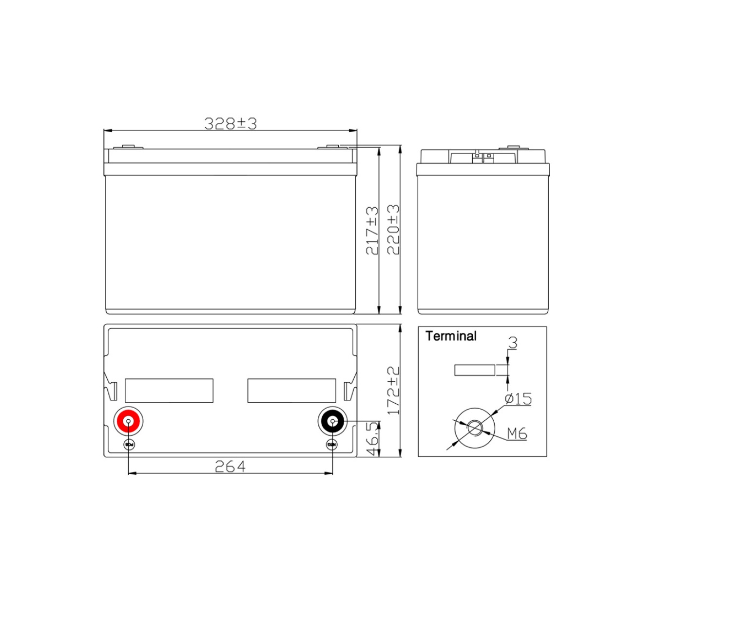 medidas-110d-12 bateria agm 12v 110ah epcom powerline